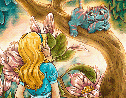 Digital illustration • Alice and the Cheshire Cat