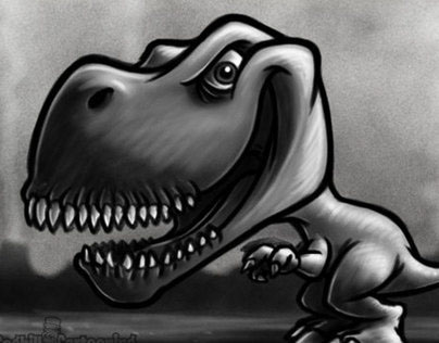 Dinosaur 4: Tyrannosaurus Rex Cartoon Character Sketch
