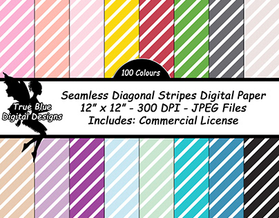 Seamless Diagonal Striped Digital Paper
