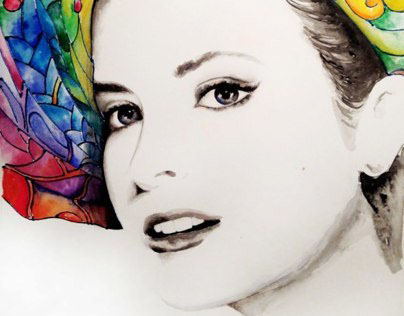 Watercolor of Grace Kelly
