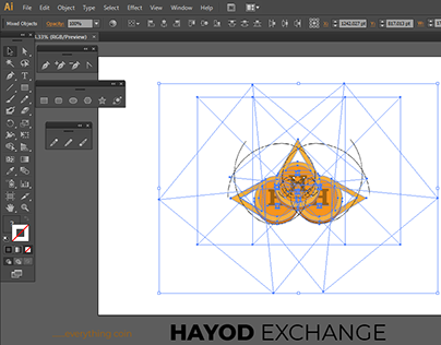 Logo design for Hayod Exchange using Fibonacci Sequence