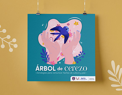 Ilustración afiche proyecto Árbol de Cerezo