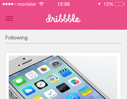 Dribbble iOS 7 app