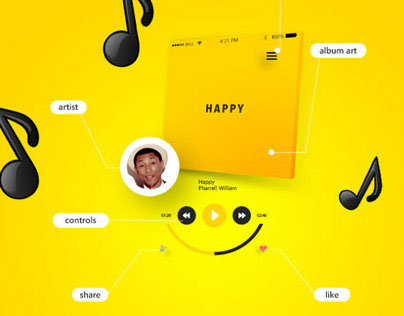 Happy Play - iOS music app concept