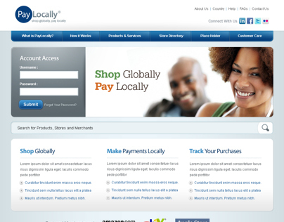 PayLocally website layout
