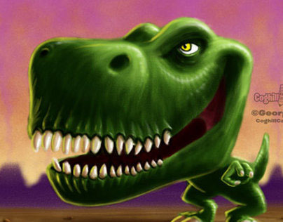 Dinosaur 6 Tyrannosaurus Rex Cartoon Character Sketch