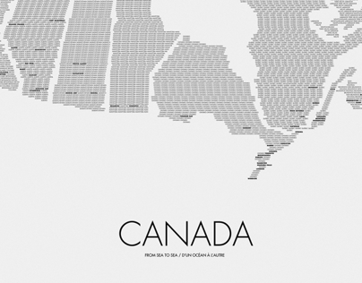 Typographic Canada Map