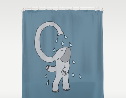 Elephant shower curtain