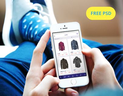 Online Store  Design Concept  for De Purple - Free PSD