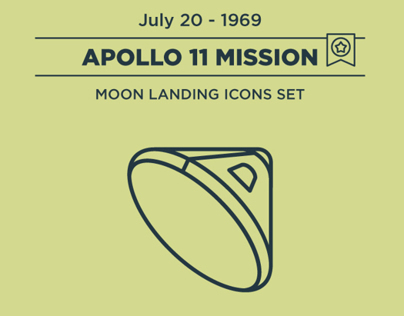Apollo 11 Moon Landing Icon Set
