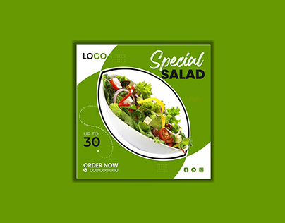creative design for special salad social media post