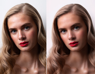 before and after retouching