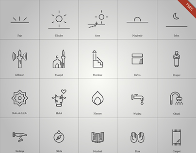 FREE DOWNLOAD | 20 Islamic Line Icons