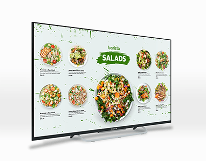 Barista Salads Digital Menu Board Design 2024!