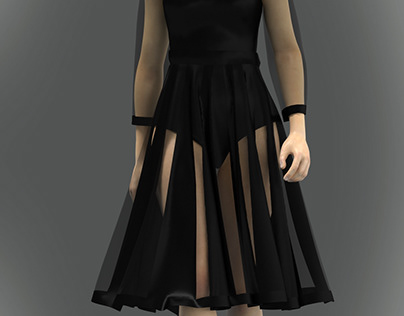 Project thumbnail - Black Teenager Dress, 3D Design