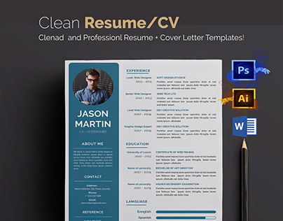 Clean Resume free Mockup Download