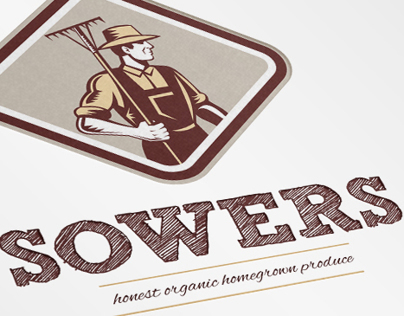 Sowers Organic Farm Produce Logo Template