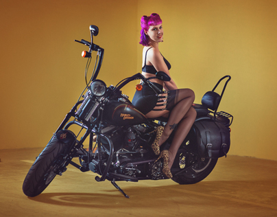 Girl and a motorcycle