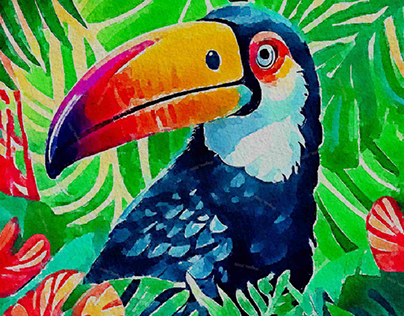Toucan. Watercolor.