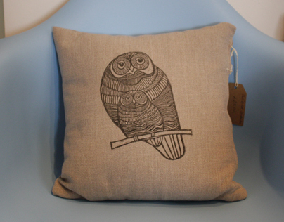 owl and owlet cushion