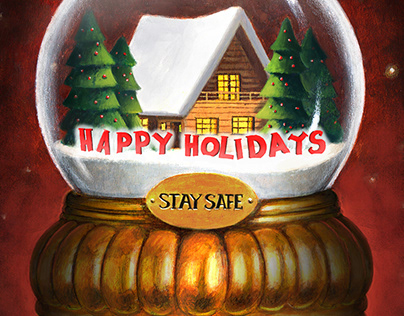 'Stay Safe' . Holiday card 2020