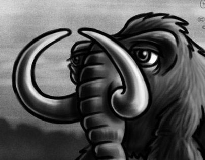 Wooly Mammoth 2 Cartoon Character Sketch