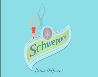 a moving poster for schweppes 