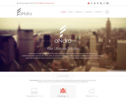 Andro - One Page Responsive Creative PSD Template