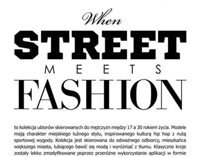 Collection: when STREET meets FASHION