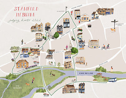 Stamford In Bloom - illustrated map