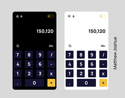 A Calculator interface design - Matthew Joshua