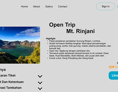 OpenTrip Mountain Rinjani HomePage