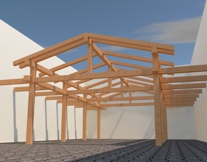 Timber structure for exterior recreational area