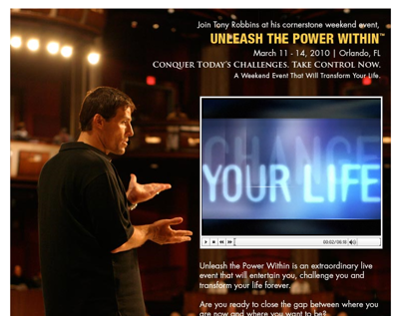 Tony Robbins Unleash The Power Within Facebook Campaign