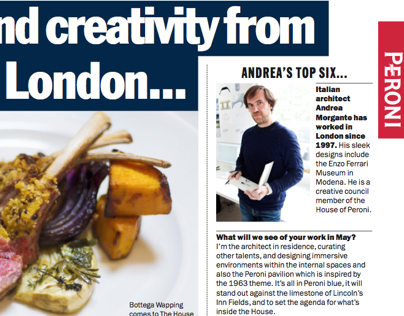Peroni advertorial for Time Out, London