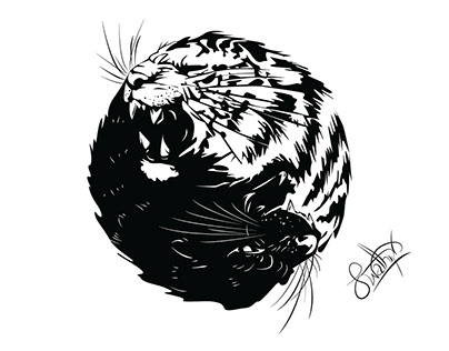 YIN-YANG tiger illustration