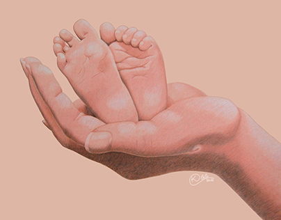 Baby feet illustration