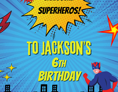 Superhero Theme Birthday Event Board