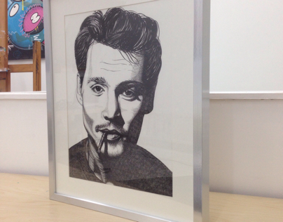 'Johnny Depp' BIC ballpoint drawing