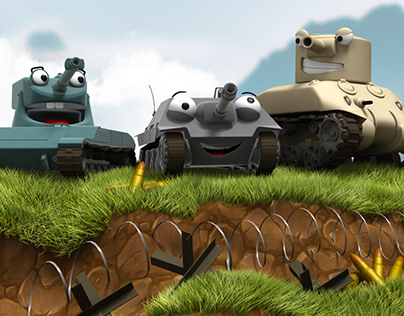 World of Tanks cartoon banner.