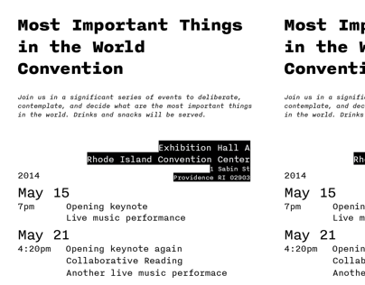 Most Important Things in the World Convention