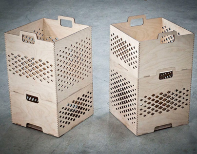 Losange Wooden Crates and Trays