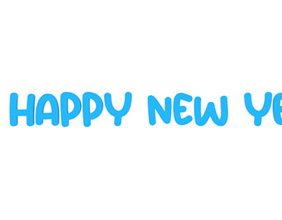 happy new year text blue animation 4k video looping