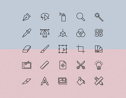 25 Simple Graphic Design Icons
