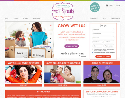 Sweet Sprouts Sellers Landing Page