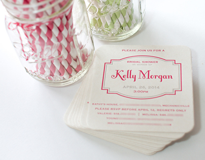 Letterpress Coaster | bridal shower invitation