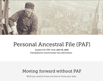 Personal Ancestry File (PAF) Retirement Page