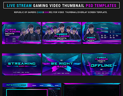 CYBER PLAYERS ESPORT LIVE STREAM GAMING PSD TEMPLATE