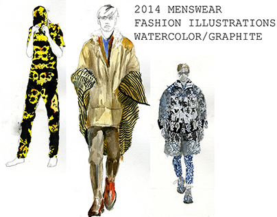 2014 Menswear Watercolor/Graphite Illustrations