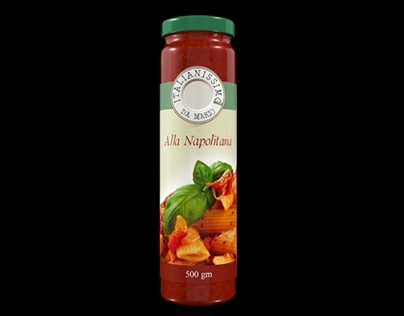 Pasta sauce bottle label and 3d render